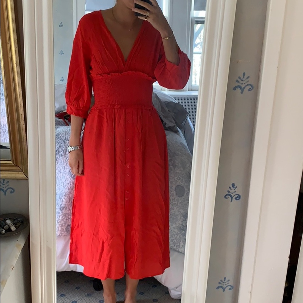 Zara Red Midi Dress